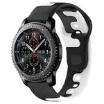 For Samsung Gear S3 Classic / Frontier 22mm Double Color Silicone Watch Band(Black+White)