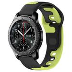 For Samsung Gear S3 Classic / Frontier 22mm Double Color Silicone Watch Band(Black+Green)