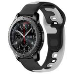 For Samsung Gear S3 Classic / Frontier 22mm Double Color Silicone Watch Band(Black+Gray)