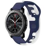 For Samsung Gear S3 Classic / Frontier 22mm Double Color Silicone Watch Band(Blue+White)