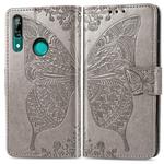 Butterfly Love Flowers Embossing Horizontal Flip Leather Case For Huawei P Smart Z with Holder & Card Slots & Wallet & Lanyard(Gray)