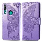 Butterfly Love Flowers Embossing Horizontal Flip Leather Case For Huawei P Smart Z with Holder & Card Slots & Wallet & Lanyard(Light purple)