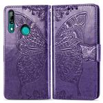 Butterfly Love Flowers Embossing Horizontal Flip Leather Case For Huawei P Smart Z with Holder & Card Slots & Wallet & Lanyard(Dark purple)