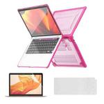 For MacBook Air 13.3 A2179/A2337 ENKAY Hat-Prince 3 in 1 Protective Bracket Case Cover Hard Shell with TPU Keyboard Film / PET Screen Protector, Version:EU(Pink)