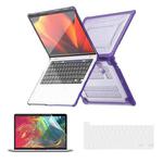 For MacBook Pro 13.3 A2251/A2289/A2338 ENKAY Hat-Prince 3 in 1 Protective Bracket Case Cover Hard Shell with TPU Keyboard Film / PET Screen Protector, Version:EU(Purple)