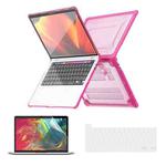 For MacBook Pro 16 A2141 ENKAY Hat-Prince 3 in 1 Protective Bracket Case Cover Hard Shell with TPU Keyboard Film / PET Screen Protector, Version:EU(Pink)