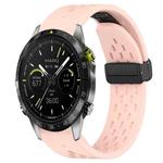 For Garmin MARQ Quick Release Holes Magnetic Buckle Silicone Watch Band(Pink)