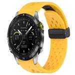 For Garmin MARQ Quick Release Holes Magnetic Buckle Silicone Watch Band(Yellow)