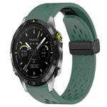 For Garmin Epix Pro Gen 2 47mm Quick Release Holes Magnetic Buckle Silicone Watch Band(Dark Green)