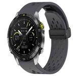 For Garmin Epix Pro Gen 2 Quick Release Holes Magnetic Buckle Silicone Watch Band(Dark Gray)