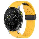 For Garmin Epix Pro Gen 2 Quick Release Holes Magnetic Buckle Silicone Watch Band(Yellow)