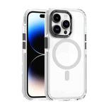 For iPhone 14 Pro Dual-color MagSafe TPU Hybrid Clear PC Shockproof Phone Case(White)