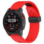 For Garmin Fenix 7X Quick Release Holes Magnetic Buckle Silicone Watch Band(Red)