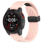 For Garmin Fenix 7X Quick Release Holes Magnetic Buckle Silicone Watch Band(Pink)