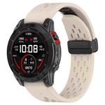 For Garmin Fenix 7X Quick Release Holes Magnetic Buckle Silicone Watch Band(Starlight Color)