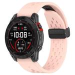 For Garmin Tactix 7 / Tactix DELTA Quick Release Holes Magnetic Buckle Silicone Watch Band(Pink)