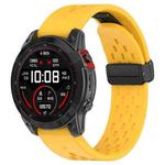 For Garmin Fenix 6X GPS / 6X Pro Quick Release Holes Magnetic Buckle Silicone Watch Band(Yellow)