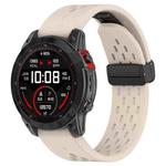 For Garmin Fenix 6X Sapphire GPS Quick Release Holes Magnetic Buckle Silicone Watch Band(Starlight Color)