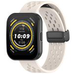 For Amazfit Bip 5 Folding Magnetic Clasp Silicone Watch Band(Starlight Color)