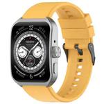 For OPPO Watch 4 Pro 22mm Solid Color Silicone Watch Band(Yellow)