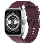 For OPPO Watch 4 Pro 22mm Solid Color Silicone Watch Band(Wine Red)