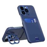 For iPhone 15 Pro Two-Color Invisible Lens Holder Phone Case(Sapphire blue)