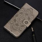 Mandala Embossing Pattern Horizontal Flip Leather Case for One Plus 7 Pro, with Holder & Card Slots & Wallet & Photo Frame &  Lanyard(Gray)