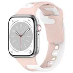 For Apple Watch SE 2023 40mm Double Color Silicone Watch Band(Pink+White)