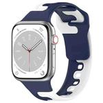 For Apple Watch 6 44mm Double Color Silicone Watch Band(Blue+White)