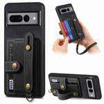 For Google Pixel 7 Pro Retro Cross Wristband Wallet Leather Back Phone Case(Black)