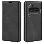For Nothing Phone 3a Retro-skin  Magnetic Suction Leather Phone Case(Black)