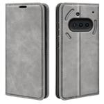 For Nothing Phone 3a Retro-skin  Magnetic Suction Leather Phone Case(Grey)