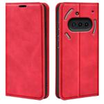 For Nothing Phone 3a Retro-skin  Magnetic Suction Leather Phone Case(Red)
