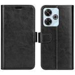 For Xiaomi Redmi Note 13R 5G R64 Texture Horizontal Flip Leather Phone Case(Black)