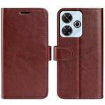 For Xiaomi Redmi Note 13R 5G R64 Texture Horizontal Flip Leather Phone Case(Brown)