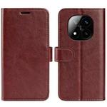 For Xiaomi Redmi Note 14 Pro+ R64 Texture Horizontal Flip Leather Phone Case(Brown)