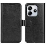 For Redmi Note 14 4G 164.84mm R64 Texture Horizontal Flip Leather Phone Case(Black)