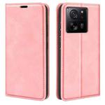 For Xiaomi 13T Retro-skin Magnetic Suction Leather Phone Case(Pink)