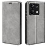 For Xiaomi Redmi Note 13 5G Retro-skin Magnetic Suction Leather Phone Case(Grey)