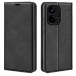 For Xiaomi Redmi Note 13 Pro+ Retro-skin Magnetic Suction Leather Phone Case(Black)