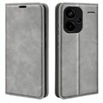 For Xiaomi Redmi Note 13 Pro+ Retro-skin Magnetic Suction Leather Phone Case(Grey)