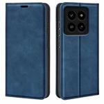 For Xiaomi 14 Pro Retro-skin Magnetic Suction Leather Phone Case(Dark Blue)