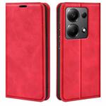 For Xiaomi Redmi Note 13 4G Retro-skin Magnetic Suction Leather Phone Case(Red)