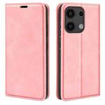 For Xiaomi Redmi Note 13 Pro 4G Retro-skin Magnetic Suction Leather Phone Case(Pink)