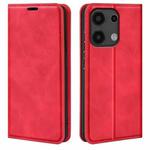 For Xiaomi Redmi Note 13 Pro 4G Retro-skin Magnetic Suction Leather Phone Case(Red)