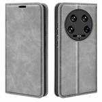 For Xiaomi 14 Ultra Retro-skin Magnetic Suction Leather Phone Case(Grey)