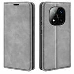 For Xiaomi Redmi Note 14 Pro+ 5G Retro-skin Magnetic Suction Leather Phone Case(Grey)
