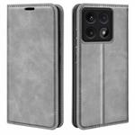 For Xiaomi 14T Pro Retro-skin Magnetic Suction Leather Phone Case(Grey)