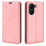 For Xiaomi Poco X7 Pro Retro-skin Magnetic Suction Leather Phone Case(Pink)