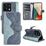 For Xiaomi Redmi Note 13 5G Stitching Horizontal Flip Leather Phone Case(Blue)